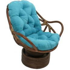 Caravan Piece Rattan Swivel Rocker with Micro Chair Cushions Blue