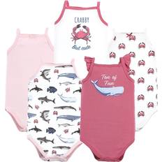 Hudson Baby Unisex Baby Cotton Sleeveless Bodysuits, Girl Sea Creatures, 9-12 Months