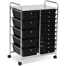 Tables Costway Rolling Organizer Cart Trolley Table 14.5x24.5"