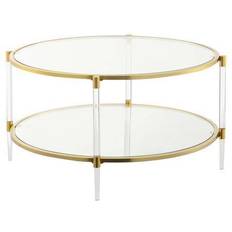 Acrylic and gold coffee table Convenience Concepts Crest 2 Tier Acrylic Coffee Table