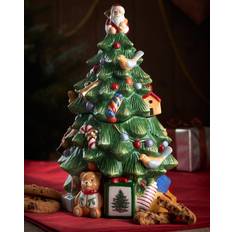 Red Biscuit Jars Spode Christmas Tree 16 Biscuit Jar