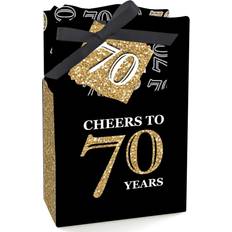 Adult 70th birthday gold birthday party favor boxes set of 12