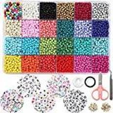 Incraftables Crackle Glass Beads 24 Colors 1100pcs 6mm Kit for Jewelry Making, H