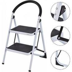 Step Stools Costway Folding 2-Step Heavy Duty 330-Pound Capacity Ladder