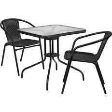 Black Outdoor Dining Tables Flash Furniture 3 pc. Square