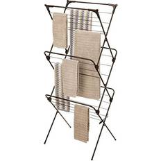 Foldable clothes drying rack mDesign Tall Metal Foldable Laundry Clothes Drying Rack Stand Bronze Bronze