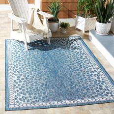 Safavieh Outdoor CY8100-53412 Courtyard Blue, White 48x67"