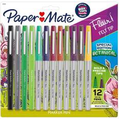 Papermate 12Pk Special Edition Botanical Marker Pens Flair Mixed Tip Multicolor