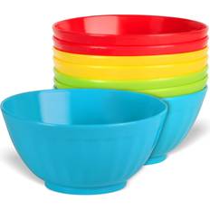 PLASKIDY Plastic Bowls Set of 12 Kids Bowls 24 Oz Microwave Dishwasher Safe  BPA Free Plastic Cereal Bowls for Kids Brightly Colored Children Bowls