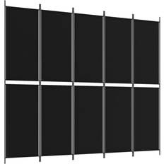 vidaXL 5-Panel Black Room Divider 98.4x86.6"