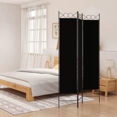 Black Room Dividers vidaXL 3-Panel Black Room Divider