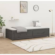 vidaXL Grey, 90 Solid Pine Day Bed Sofa