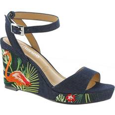 J. Renee Vaani Wedge Sandal Women's Denim/Flamingo