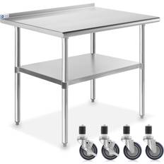 Stainless Steel Tables GRIDMANN NSF Silver Trolley Table 24x39.5"