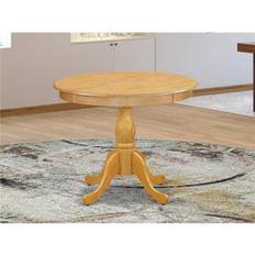 Wood round kitchen table East West Furniture Round Dining Table