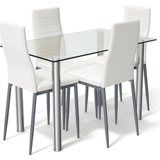 Gymax 5 Piece White Dining Set 27.6x45.3" 5