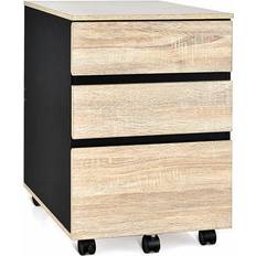 Natural Cabinets Costway 3-Drawer Mobile File Vertical Filling Storage Cabinet