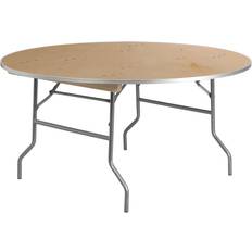 60 inch round folding tables Flash Furniture XA-60-BIRCH-M-GG 60'' HEAVY Dining Table
