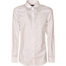 Dolce & Gabbana Herren Hemden Dolce & Gabbana Jacquard Martini Fit Shirt with DG Monogram - White