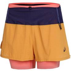 Asics Women's Fujitrail 2-N-1 Short - Sandstorm/Papaya