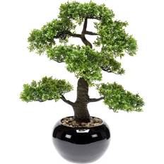 Kunstige planter Emerald Ficus Mini Bonsai Artificial Plant