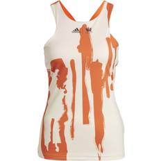 Damen - Orange Tanktops adidas Thebe Magugu Tennis New York Y Back Tank Top - Ecru Tint/Impact Orange