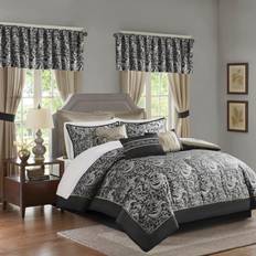 Polyester Bed Linen Essentials Cadence 24-piece Complete Bedspread Black