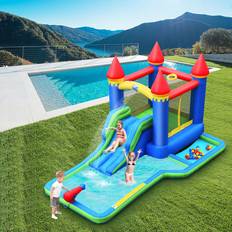 Costway Inflatable Castle Water Slide Pool With 580W Air Blower