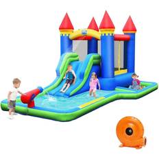 Outdoor Toys Costway Inflatable Castle Bouncer Bounce House Slide Water Park BallPit with 580W Blower