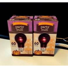 Purple light incandescent bulb halloween decor 60 watt pack of 2