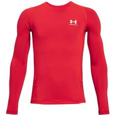 Base Layer Children's Clothing Under Armour HeatGear Long-Sleeve Base-Layer Shirt for Kids Red/White