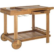 Natural Trolley Tables Safavieh Outdoor Collection Trolley Table