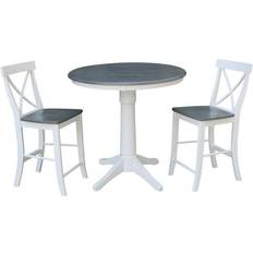 Round white dining table set International Concepts Olivia Round Dining Set