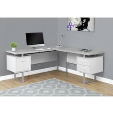 L shaped table with drawers Monarch Specialties L-Shaped Corner Writing Desk