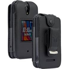 Wallet Cases Black Vegan Leather Case Screen Protector Belt Clip for Schok Flip Phone 2022