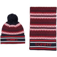 Tommy Hilfiger Red Accessories Tommy Hilfiger Men's Fair Isle Hat & Scarf Set - New Markdown