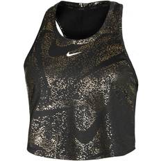 Damen - Golden T-Shirts & Tanktops Nike Dri-FIT One Damen-Trainingstanktop mit Print Schwarz