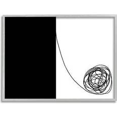 Framed Art Stupell Industries Simple Modern Black And White Scribble Graphic Gray Print Framed Art