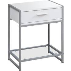 White and glass end tables Monarch Specialties End White & Small Table