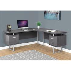 L shaped desk grey Monarch Specialties L-Shaped Corner Writing Desk