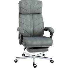 Footrest Office Chairs Vinsetto Microfiber Gray Office Chair 45.8"