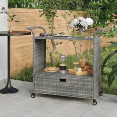 vidaXL Bar Cart with Outdoor Side Table