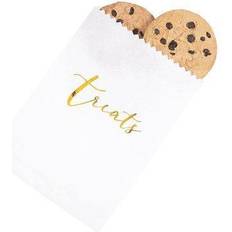 Fun Express Gold foil paper treat bags, party supplies, 50 pieces