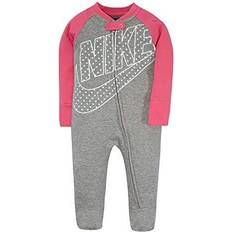 Nike Baby Sportswear Graphic Footed Coverall, Dark Grey Heather/Pink, Months