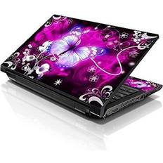 LSS 15 15.6 Inches Laptop Notebook Skin Sticker with 2 Wrist Pads Reusable Cover Protector Vinyl Sticker Cover Decal Fits 13' 16' Purple