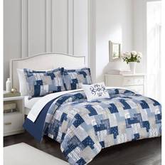 Chic Home Utopia 8 Piece Queen Bed in A Bag Duvet Set - Blue