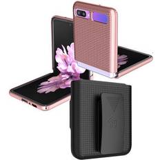 Pink flip phone Rose Gold Pink Case Cover and Belt Clip Holster for Samsung Galaxy Z Flip Phone