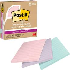 Post-it Recycled Paper Super Sticky Notes, 2X The Sticking