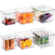 Homz 112 Quart Heavy Duty Clear Plastic Stackable Storage Containers, 6 Pack
