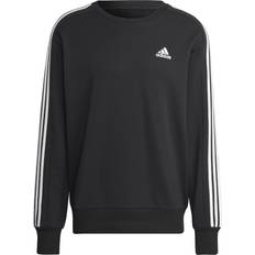 Adidas Herre Gensere Adidas Essentials French Terry 3-Stripes Sweatshirt - Black